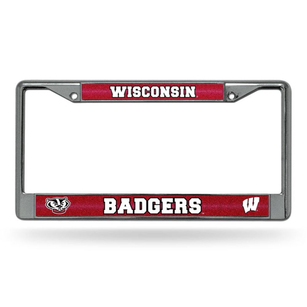 Wisconsin Badgers Bling Chrome License Plate Frame